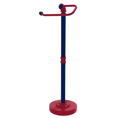 Gridiron Collection Freestanding Euro Style Toilet Tissue Stand New York Blue and Red Edition