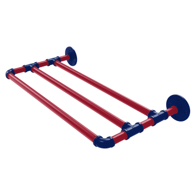 Gridiron Collection Wall Mounted Towel Shelf New York Blue and Red Edition