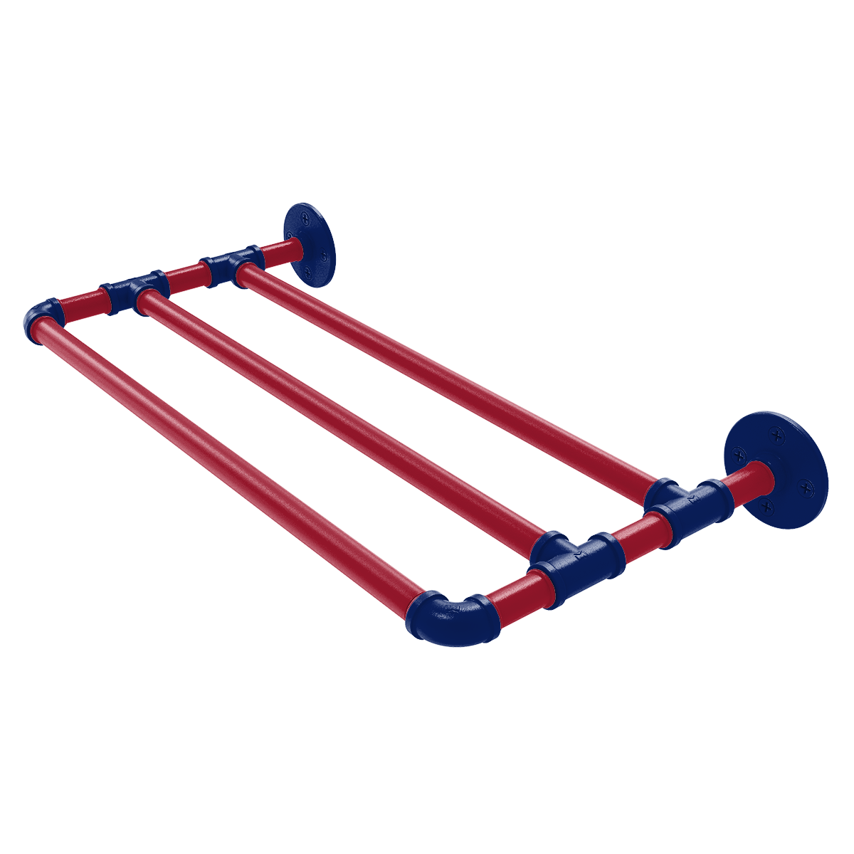 Gridiron Collection Wall Mounted Towel Shelf New York Blue and Red Edition