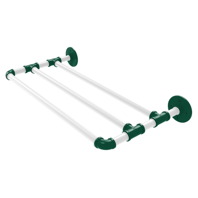 Gridiron Collection Wall Mounted Towel Shelf New York Green and White Edition