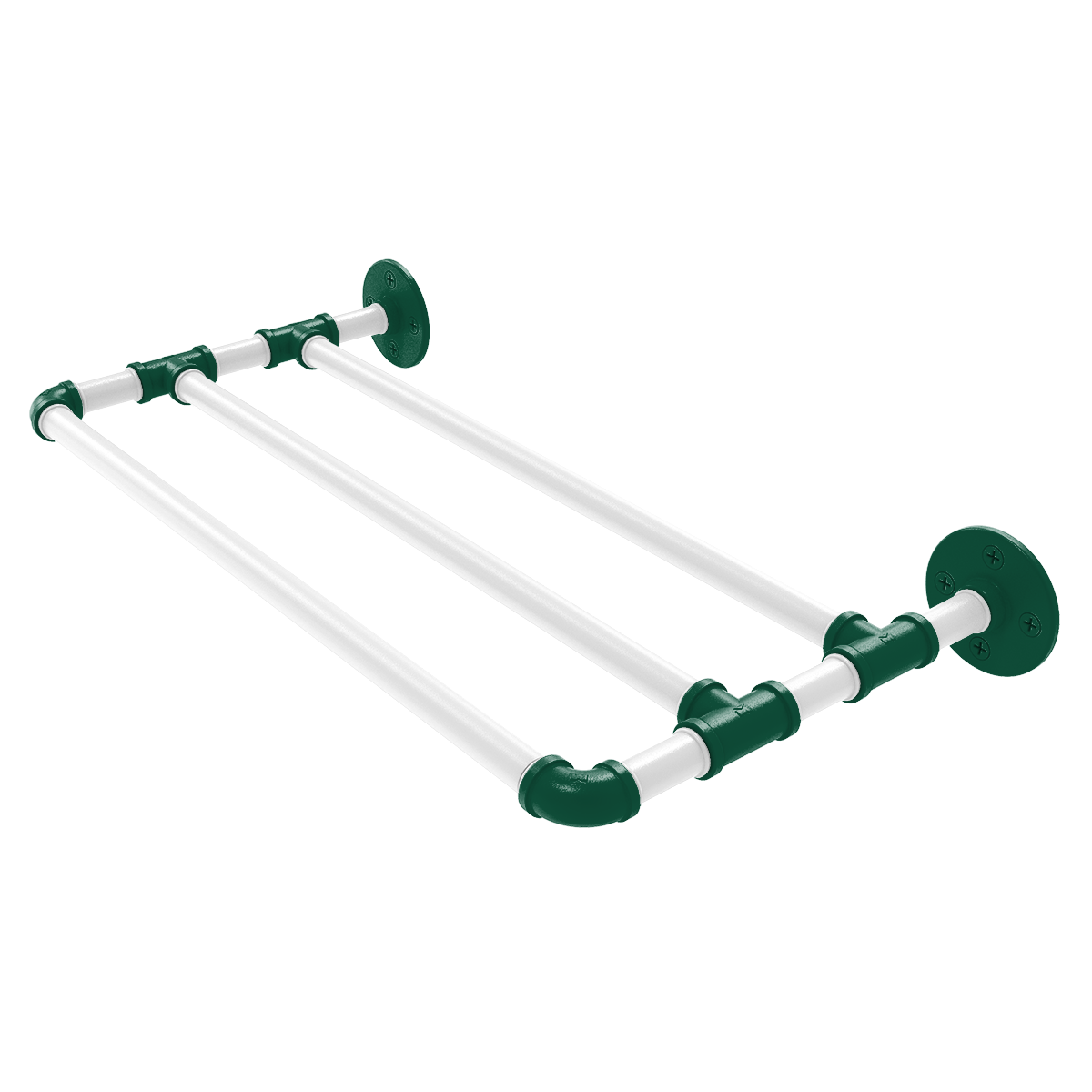 Gridiron Collection Wall Mounted Towel Shelf New York Green and White Edition