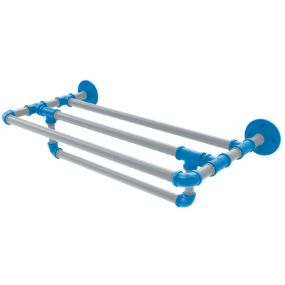 Gridiron Collection Wall Mounted Towel Shelf with Towel Bar Carolina Edition