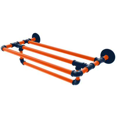 Gridiron Collection Wall Mounted Towel Shelf with Towel Bar Denver Edition