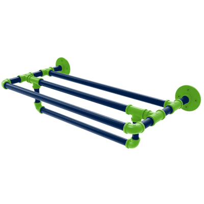 Gridiron Collection Wall Mounted Towel Shelf with Towel Bar Seattle Edition