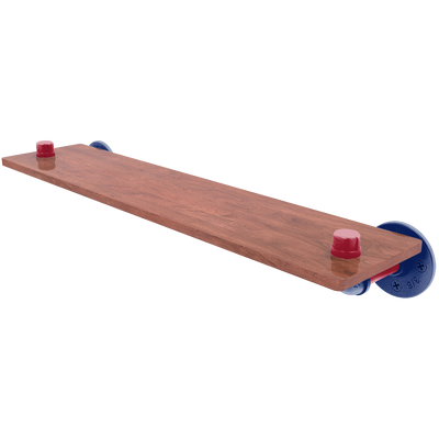 Gridiron Collection Wood Shelf New York Blue and Red Edition