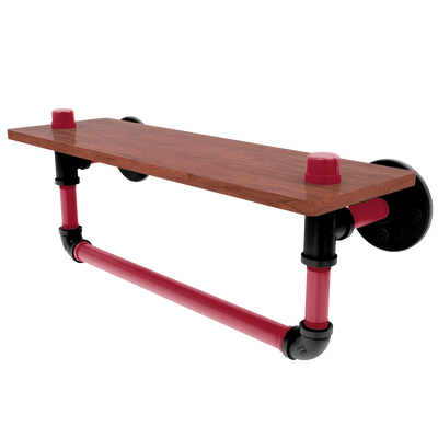 Gridiron Collection Wood Shelf with Towel Bar Atlanta Edition