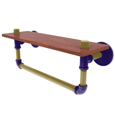 Gridiron Collection Wood Shelf with Towel Bar Baltimore Edition