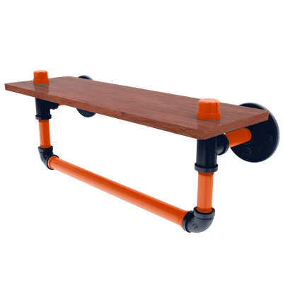 Gridiron Collection Wood Shelf with Towel Bar Chicago Edition