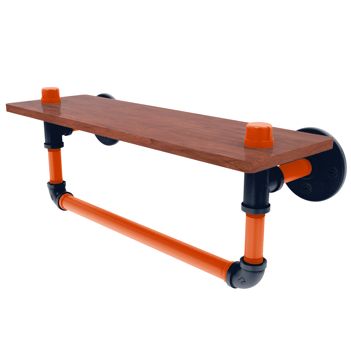 Gridiron Collection Wood Shelf with Towel Bar Chicago Edition