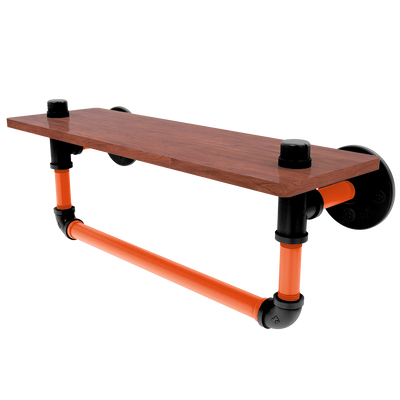 Gridiron Collection Wood Shelf with Towel Bar Cincinnati Edition