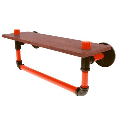 Gridiron Collection Wood Shelf with Towel Bar Cleveland Edition