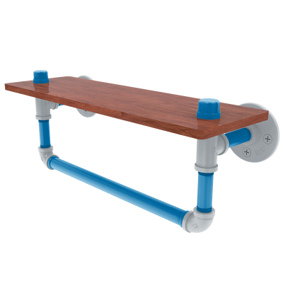 Gridiron Collection Wood Shelf with Towel Bar Detroit Edition