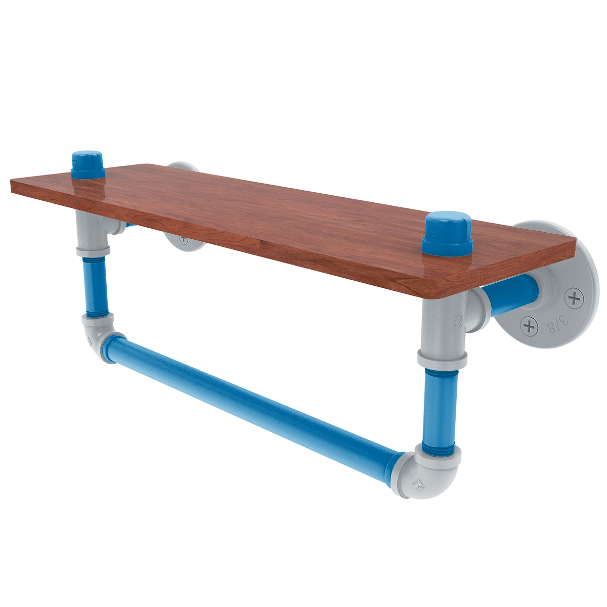 Gridiron Collection Wood Shelf with Towel Bar Detroit Edition