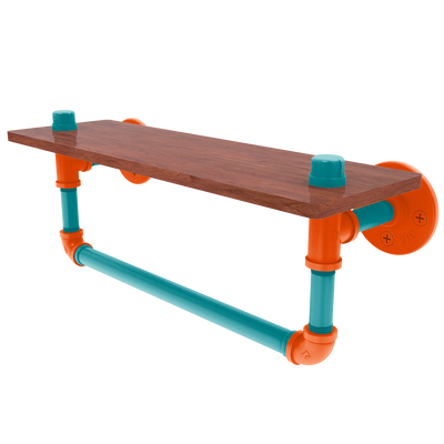 Gridiron Collection Wood Shelf with Towel Bar Miami Edition