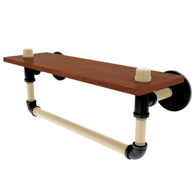 Gridiron Collection Wood Shelf with Towel Bar New Orleans Edition