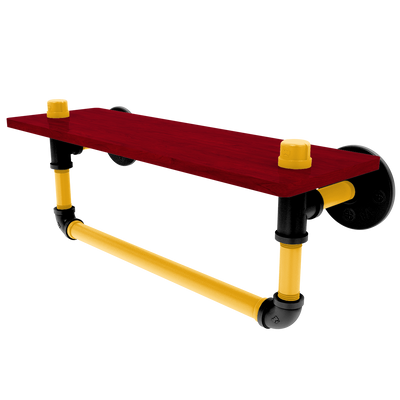 Gridiron Collection Wood Shelf with Towel Bar Pittsburgh Edition