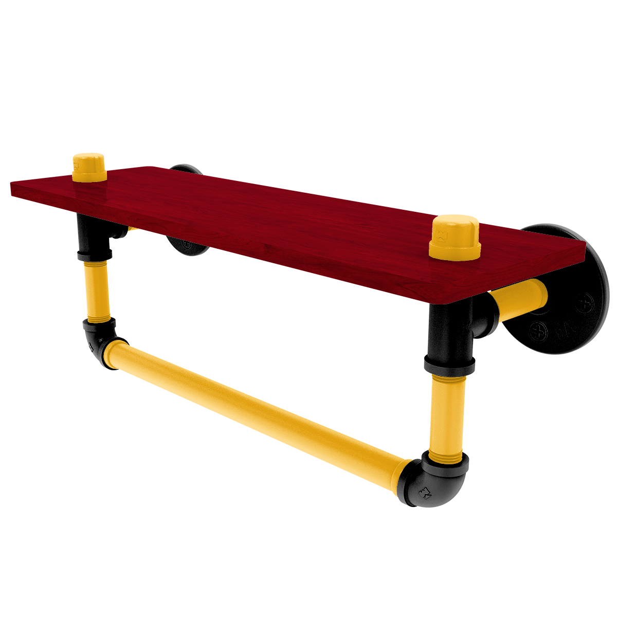 Gridiron Collection Wood Shelf with Towel Bar Pittsburgh Edition