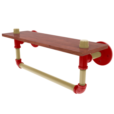 Gridiron Collection Wood Shelf with Towel Bar San Francisco Edition