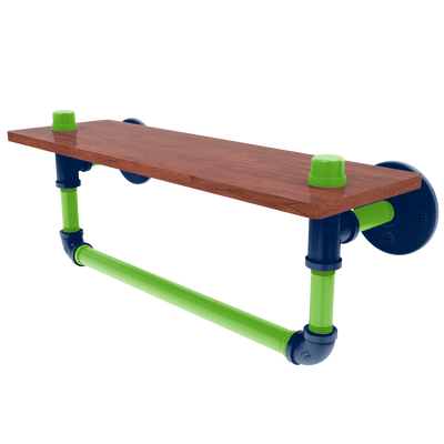 Gridiron Collection Wood Shelf with Towel Bar Seattle Edition