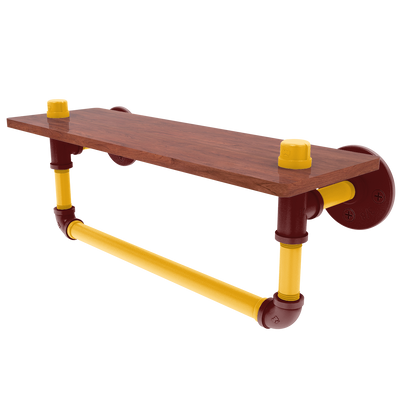 Gridiron Collection Wood Shelf with Towel Bar Washington Edition