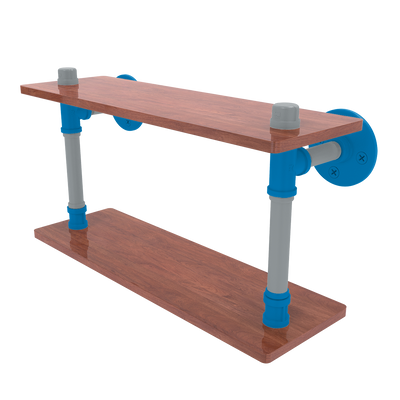 Gridiron Collection Wood Double Shelf Carolina Edition