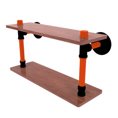 Gridiron Collection Wood Double Shelf Cincinnati Edition