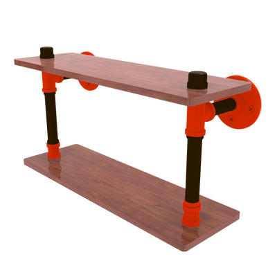 Gridiron Collection Wood Double Shelf Cleveland Edition