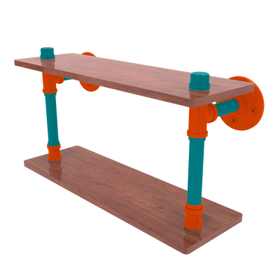 Gridiron Collection Wood Double Shelf Miami Edition