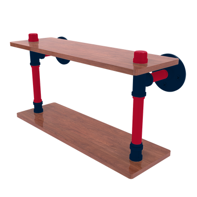 Gridiron Collection Wood Double Shelf New England Edition