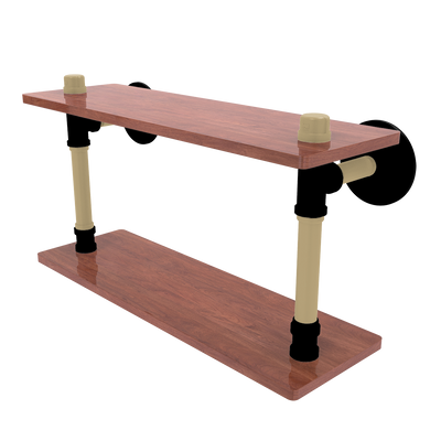 Gridiron Collection Wood Double Shelf New Orleans Edition