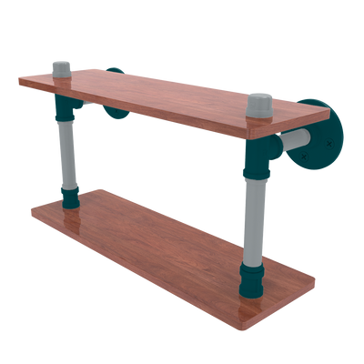 Gridiron Collection Wood Double Shelf Philadelphia Edition