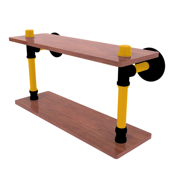 Gridiron Collection Wood Double Shelf Pittsburgh Edition