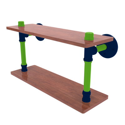 Gridiron Collection Wood Double Shelf Seattle Edition
