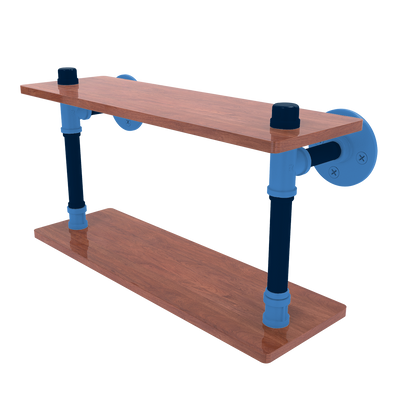 Gridiron Collection Wood Double Shelf Tennessee Edition
