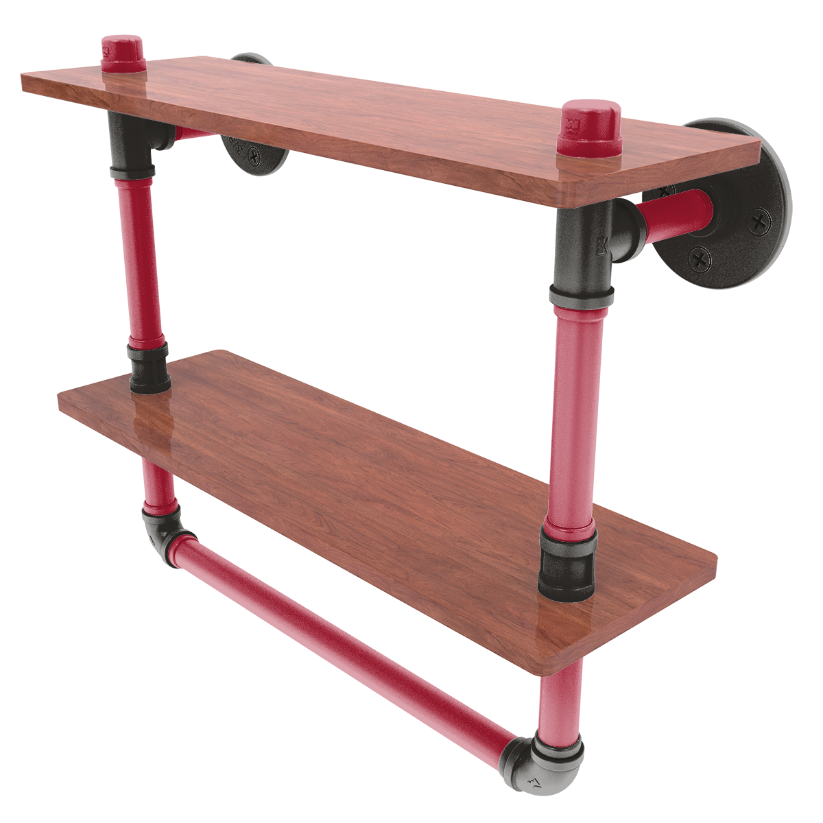 Gridiron Collection Double Wood Shelf with Towel Bar Tampa Bay Edition