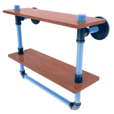 Gridiron Collection Double Wood Shelf with Towel Bar Tennessee Edition