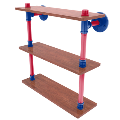 Gridiron Collection Wood Triple Shelf Buffalo Edition