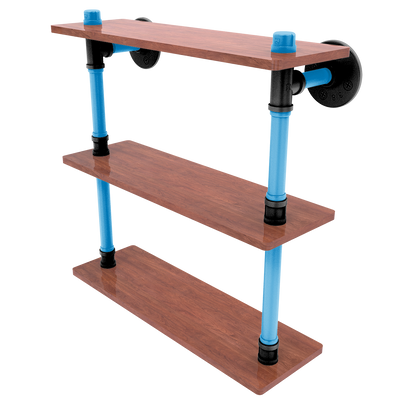 Gridiron Collection Wood Triple Shelf Carolina Edition