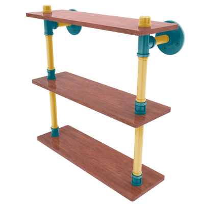 Gridiron Collection Wood Triple Shelf Jacksonville Edition