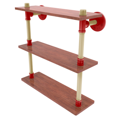 Gridiron Collection Wood Triple Shelf San Francisco Edition