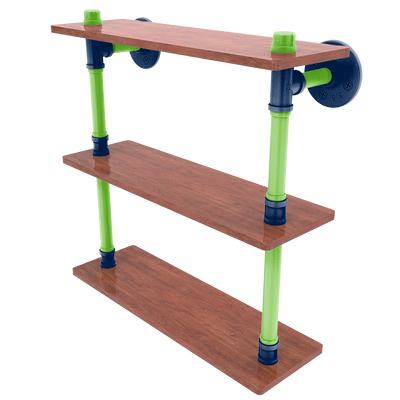 Gridiron Collection Wood Triple Shelf Seattle Edition