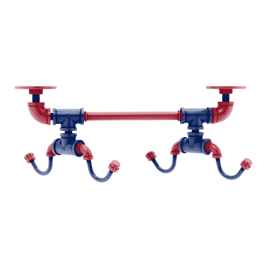 Gridiron Collection Under Cabinet 4 Coffee Mug Rack New York Blue and Red Edition