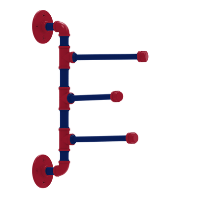 Gridiron Collection 3 Swing Arm Vertical Towel Bar New York Blue and Red Edition