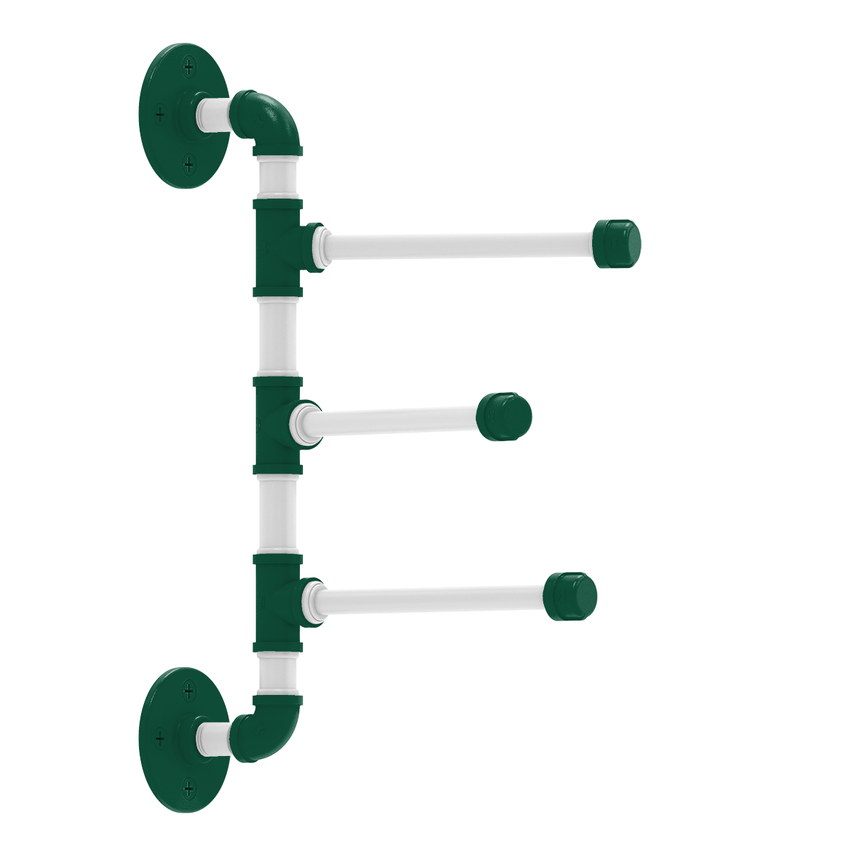 Gridiron Collection 3 Swing Arm Vertical Towel Bar New York Green and White Edition