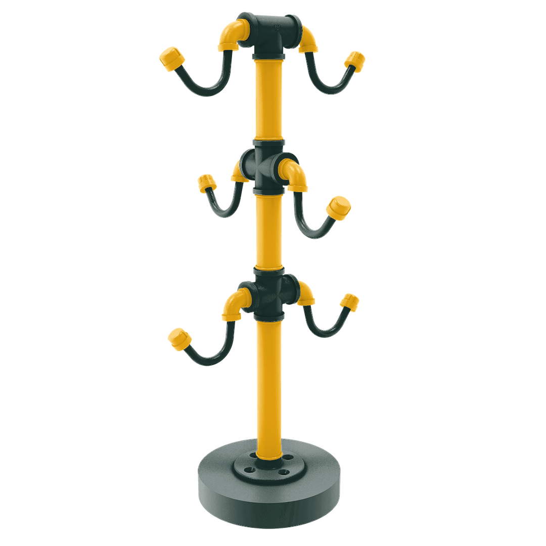 Gridiron Collection Countertop 6 Coffee Mug Holder Green Bay Edition