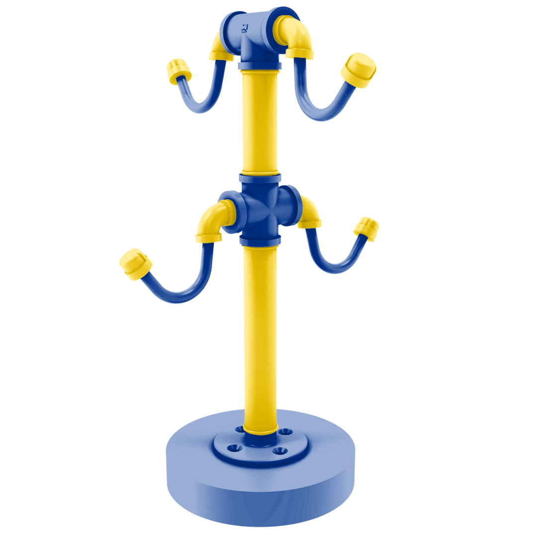 Gridiron Collection Countertop 4 Coffee Mug Holder Los Angeles Blue and Yellow Edition