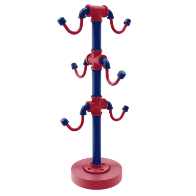Gridiron Collection Countertop 6 Coffee Mug Holder New York Blue and Red Edition