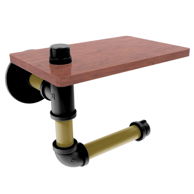 Gridiron Collection Toilet Paper Holder with Wood Shelf Baltimore Edition