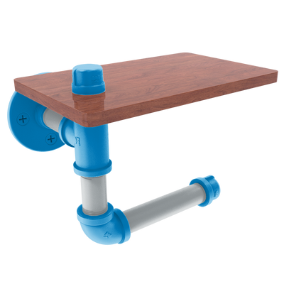Gridiron Collection Toilet Paper Holder with Wood Shelf Carolina Edition