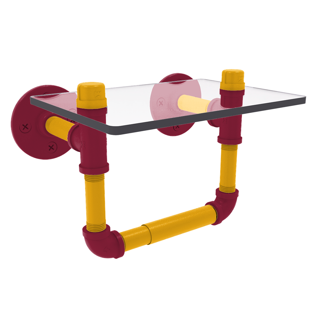 Gridiron Collection Toilet Tissue Holder with Glass Shelf Arizona Edition